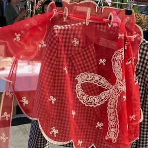 Vintage sheer Christmas apron